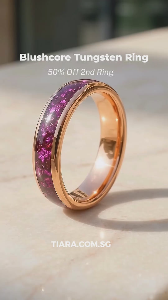 Blushcore Rose Gold Tungsten Carbide Ring | Men&