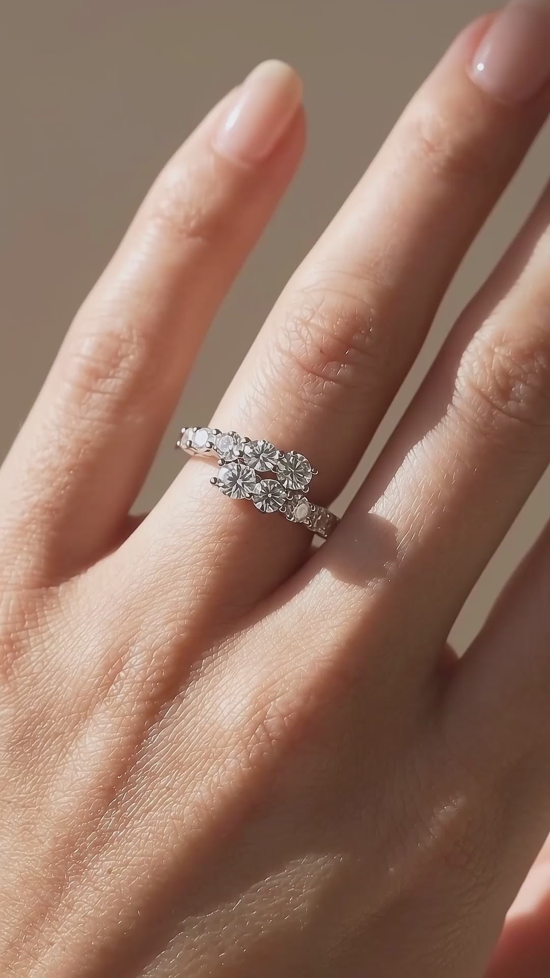 Multi-Stone Cluster Wave Ring | 925 Sterling Silver | PRM7120