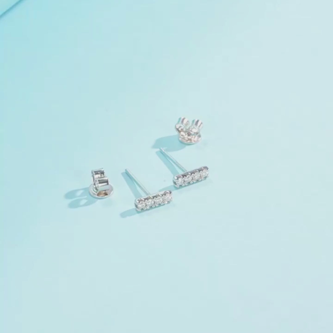 Prm8110: The Moissanite Bar Stud Earrings