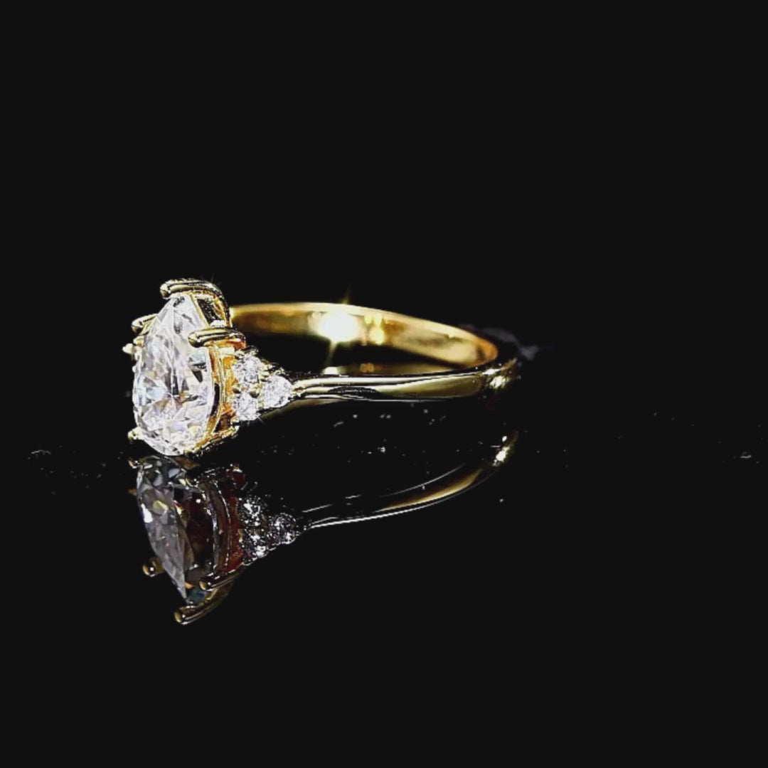 Prm7155 - Elysian Radiance Pear Ring – Premium Collection