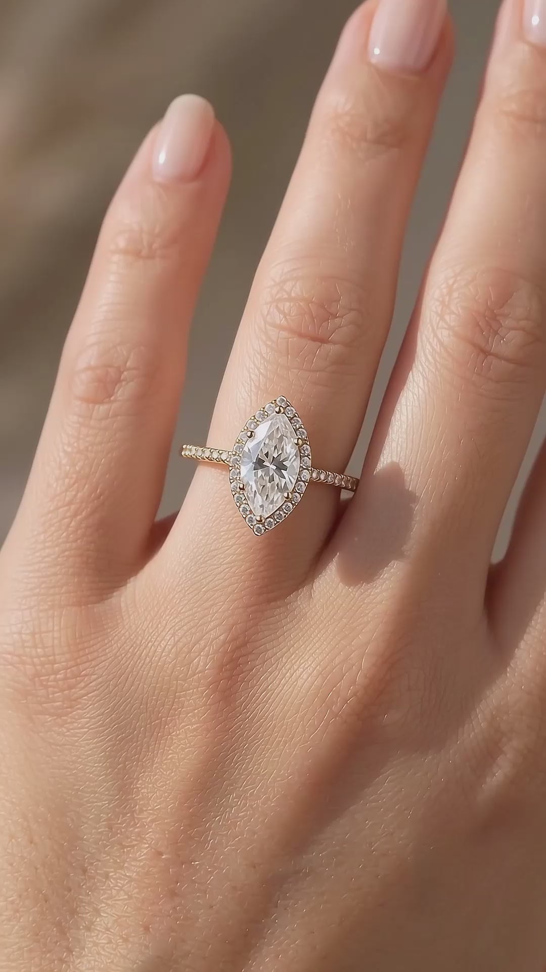 Marquise Halo Ring | 1.00ct | Moissanite | 925 Sterling Silver | Prm7152