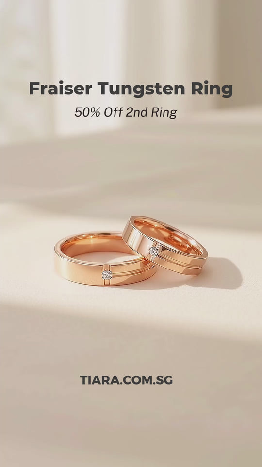 Fraiser | Tungsten Couple Rings | Rose Gold Wedding Bands