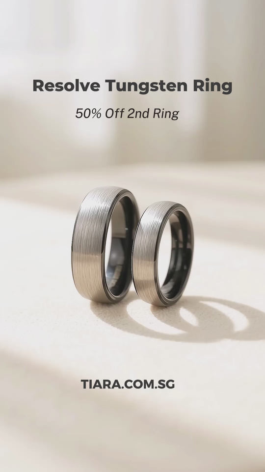 Resolve | Tungsten Couple Rings | Silver Wedding Bands
