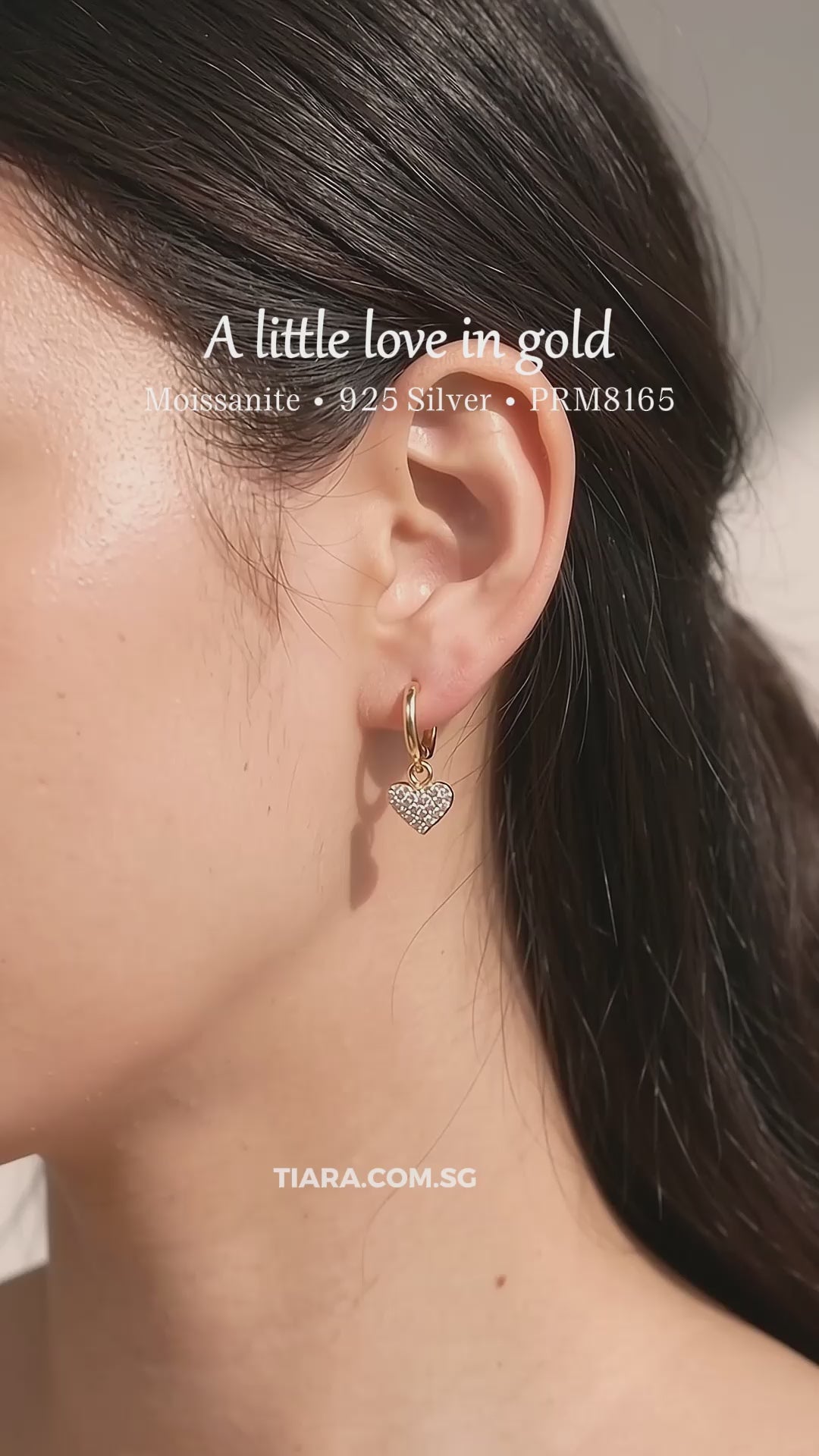 Pavé Heart Charm Hoop Earrings | 925 Sterling Silver | PRM8165