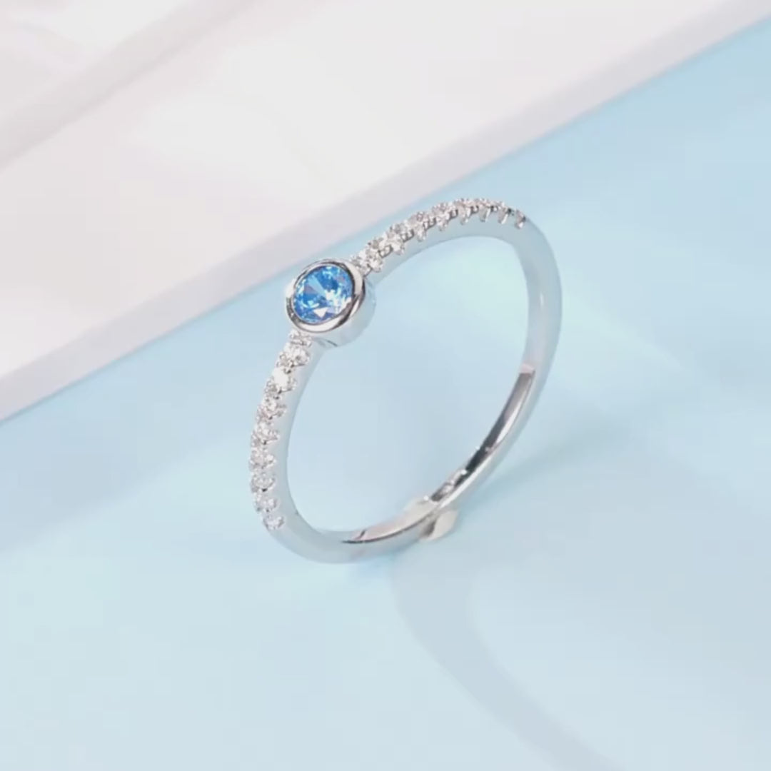 Prm7139: The Azure Solitaire Pavé Ring