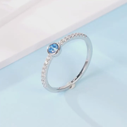 Prm7139: The Azure Solitaire Pavé Ring