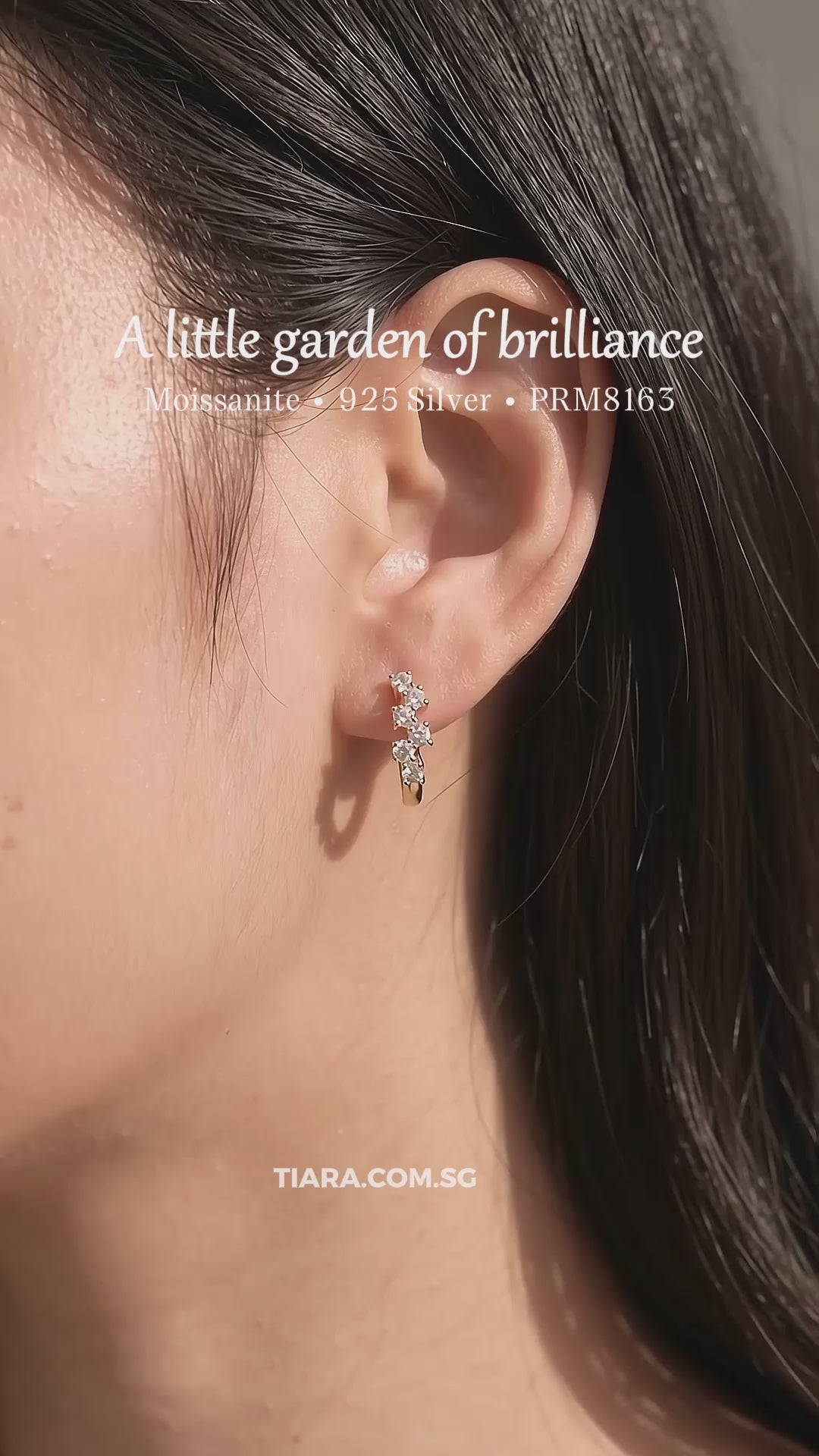 Moissanite Cluster Hoop Earrings | 925 Sterling Silver | PRM8163