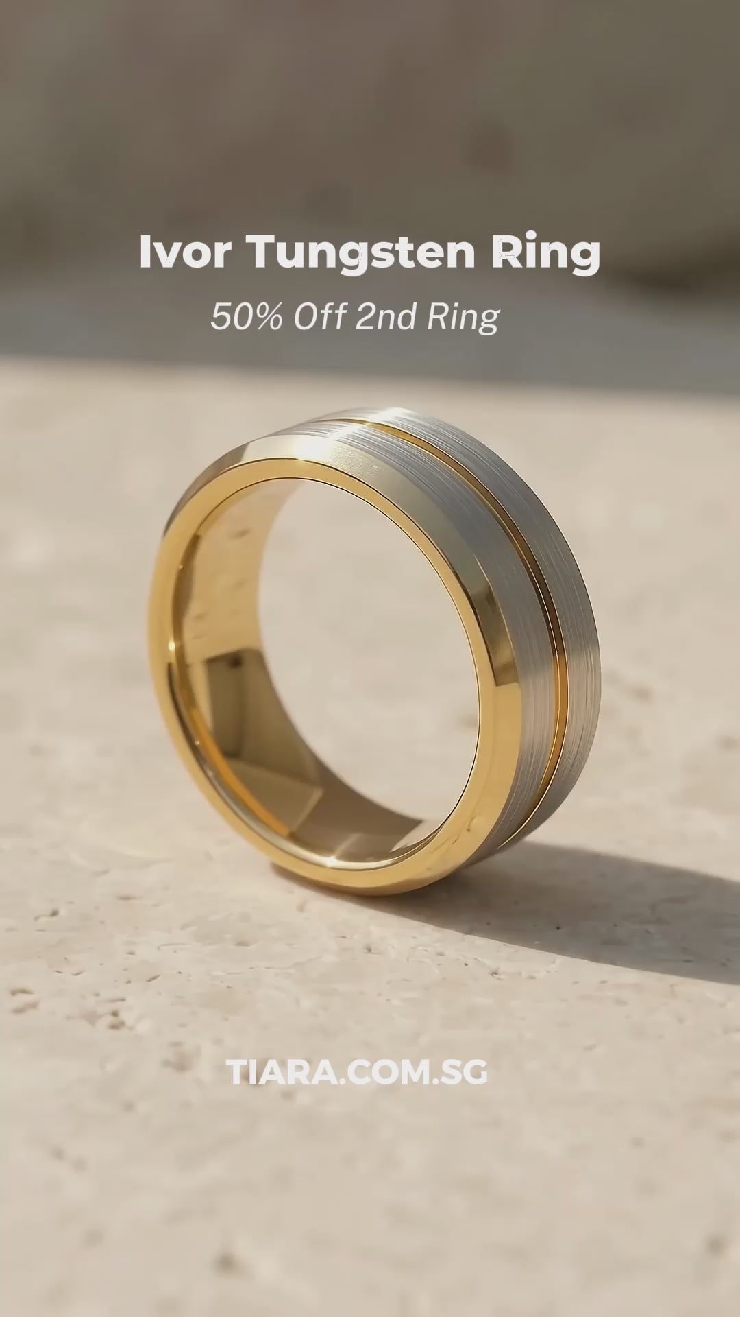 Ivor | Two-Tone Groove Tungsten Carbide Ring | Men&