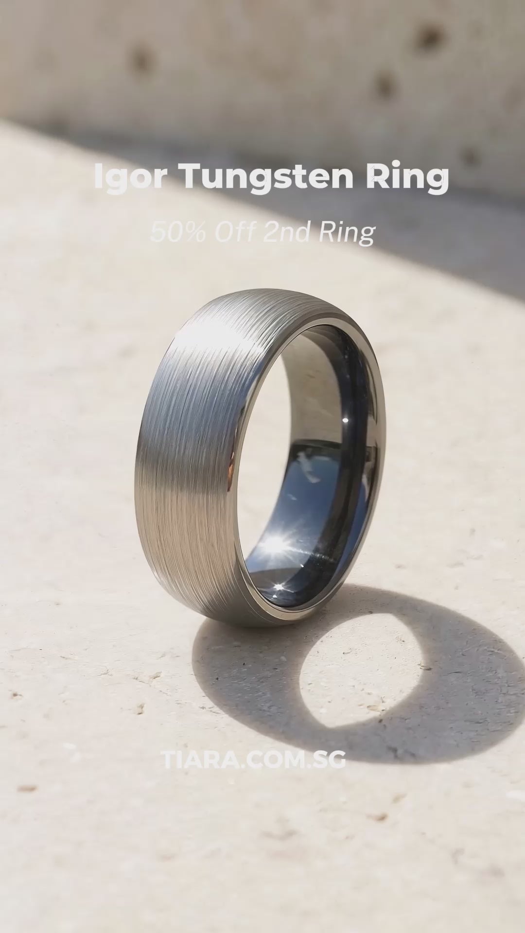 Igor | Brushed Silver Dome Tungsten Carbide | Men&