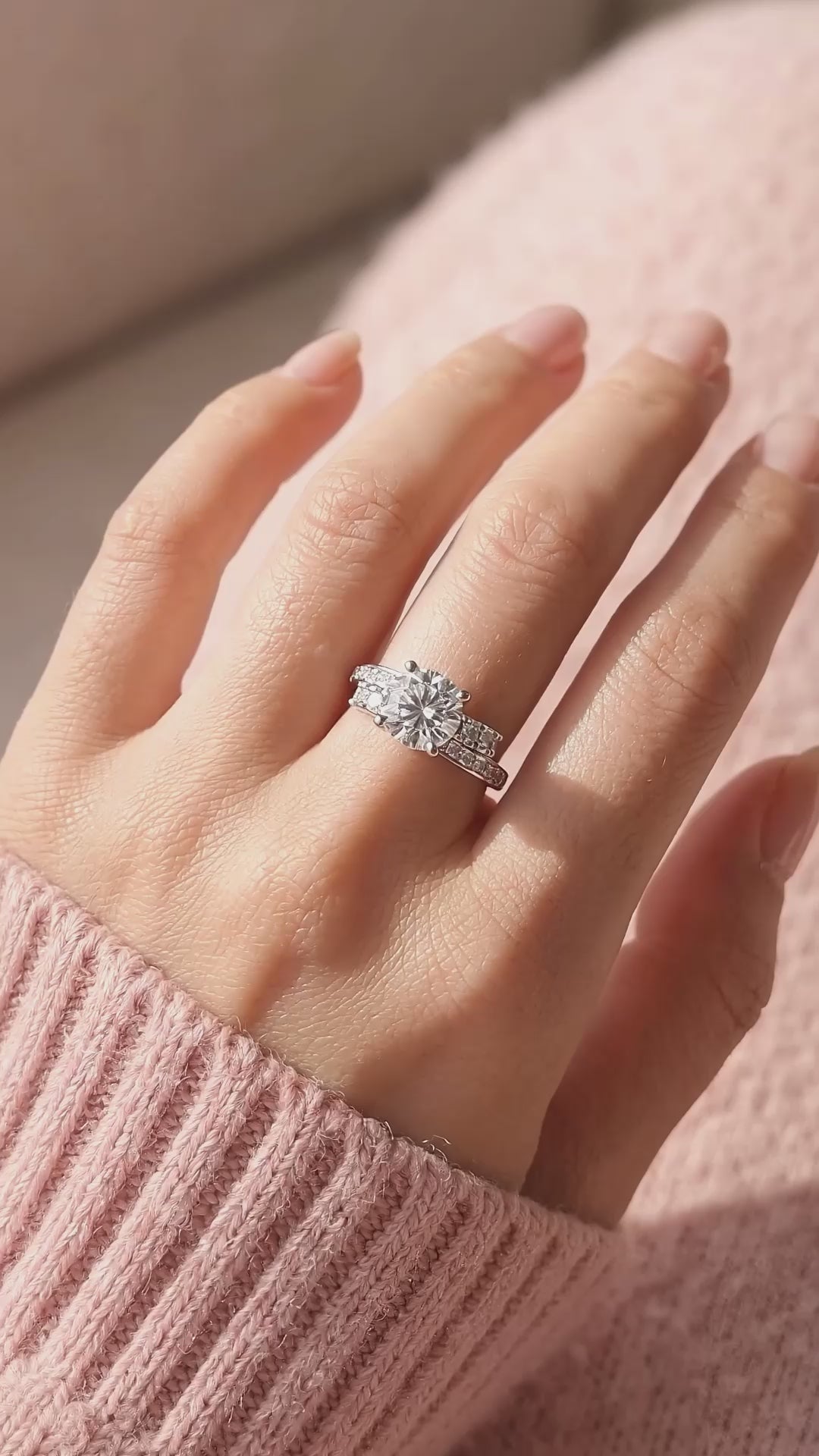 Round Moissanite Solitaire Ring | 925 Sterling Silver | PRM7131