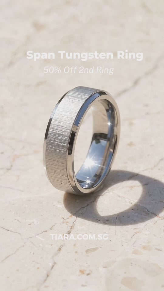 Span Brushed Tungsten Carbide Ring | Men&