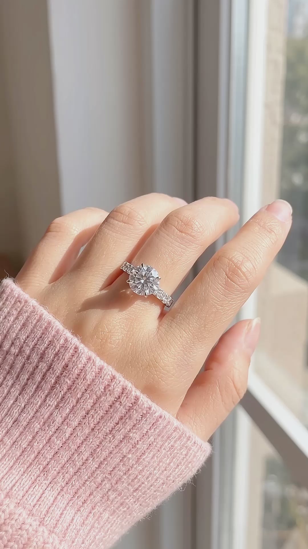 3 Carat Moissanite Halo Ring | 925 Sterling Silver | PRM7111