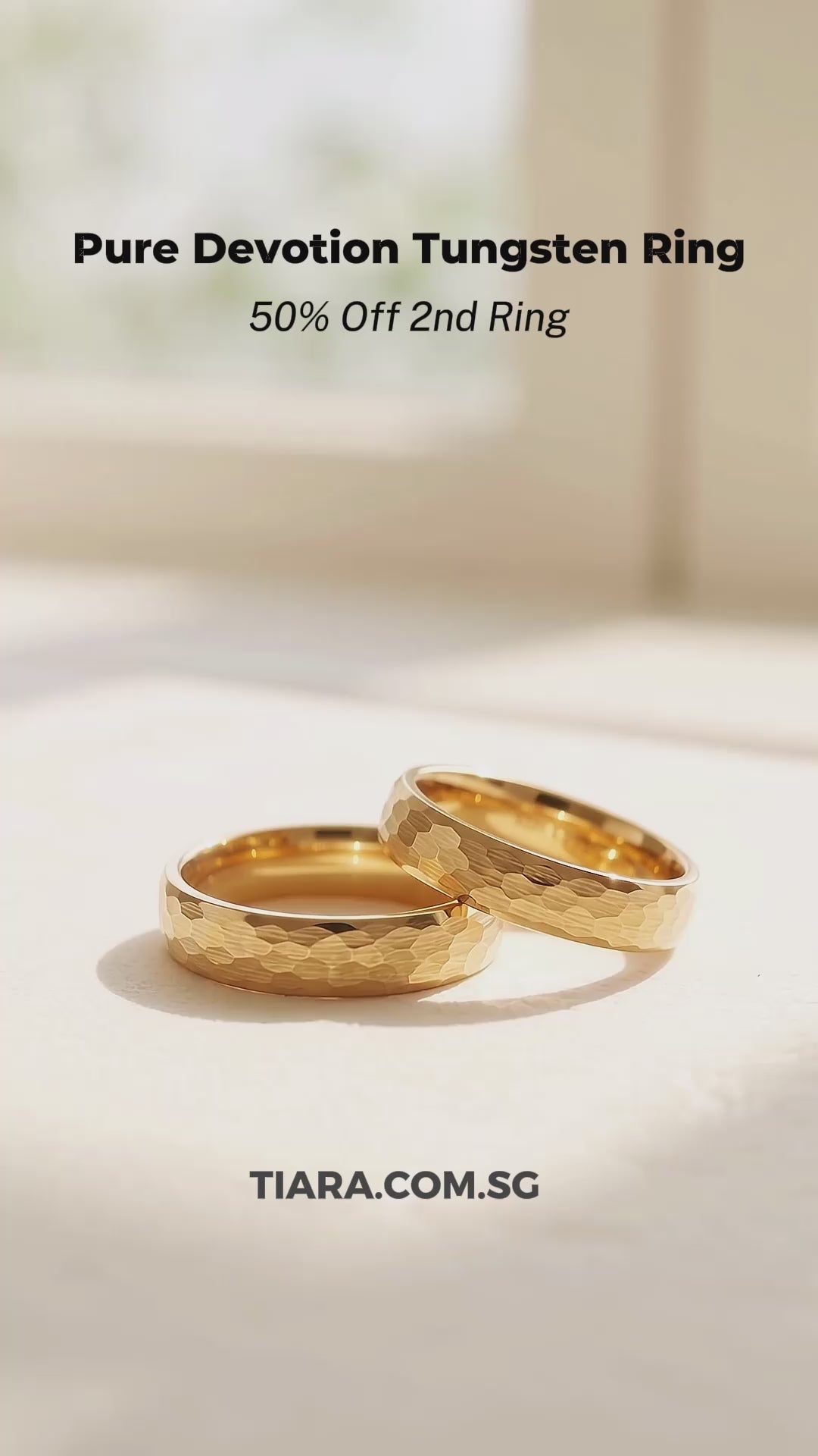 Pure Devotion | Tungsten Couple Rings | Gold Wedding Bands