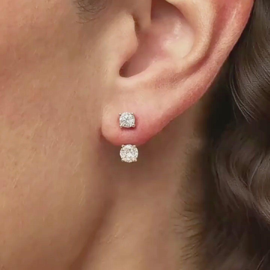Prm8116: The Moissanite Dual Drop Stud Earrings