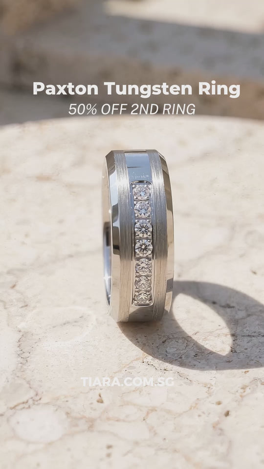 Paxton | Brushed Tungsten Carbide Ring | Men&