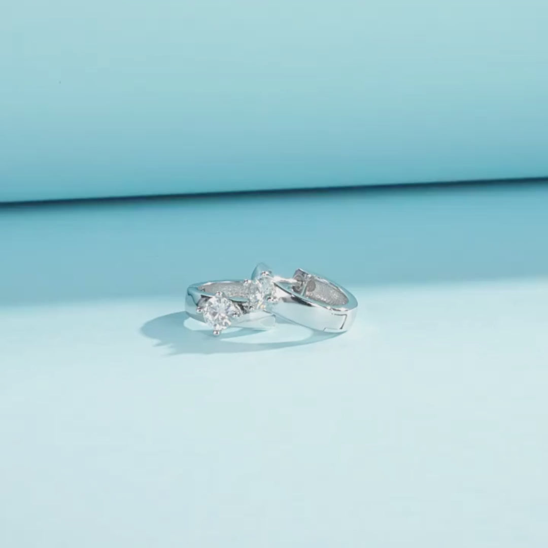 Prm8104: The Moissanite Solitaire Huggie Hoops