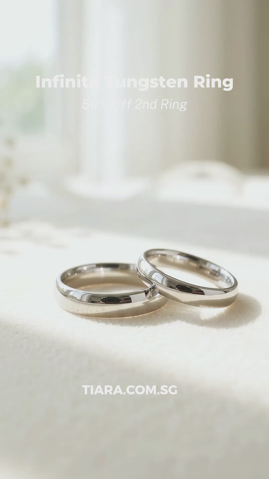 Infinite | Tungsten Couple Rings | Silver Wedding Bands
