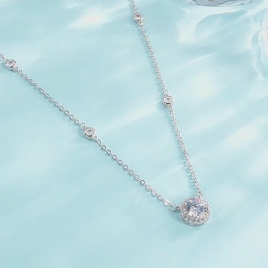 Prm2007: The Moissanite Radiant Horizon Necklace