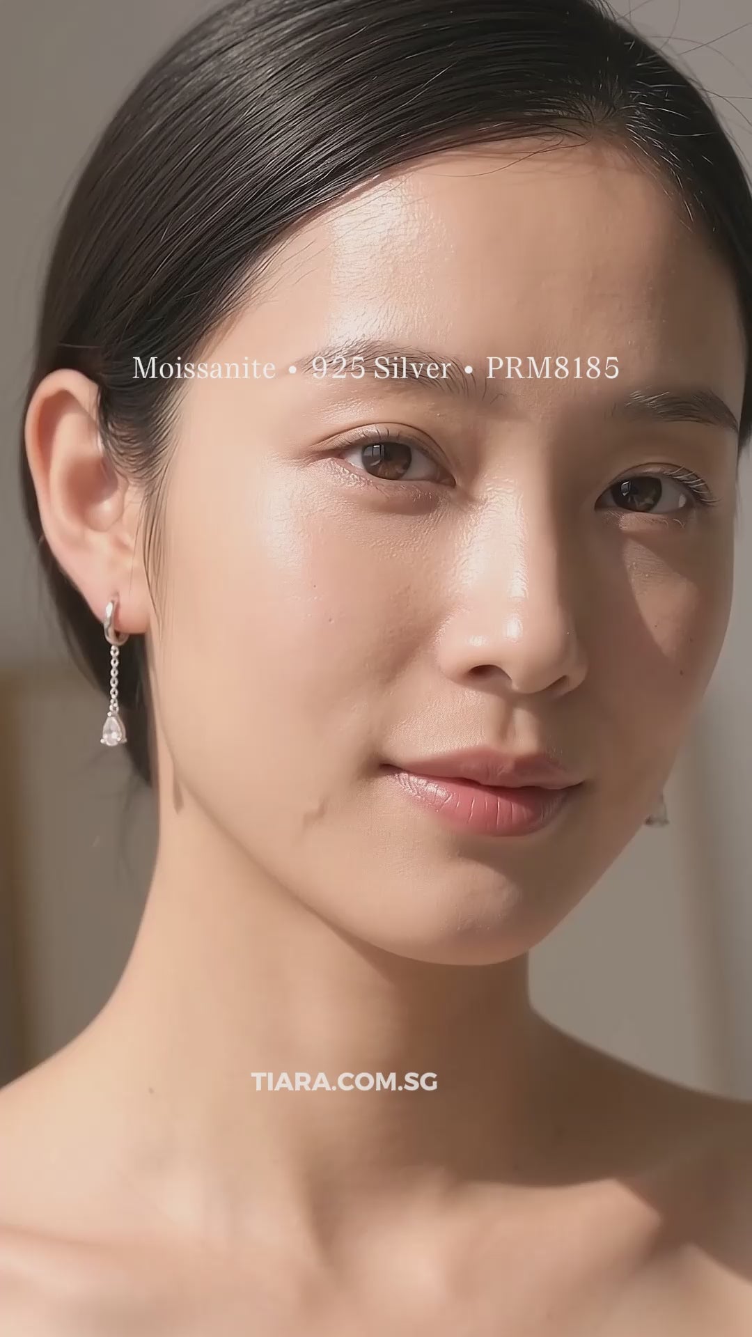 Pear Cut Chain Drop Huggie Earrings | Moissanite | 925 Sterling Silver | Prm8185