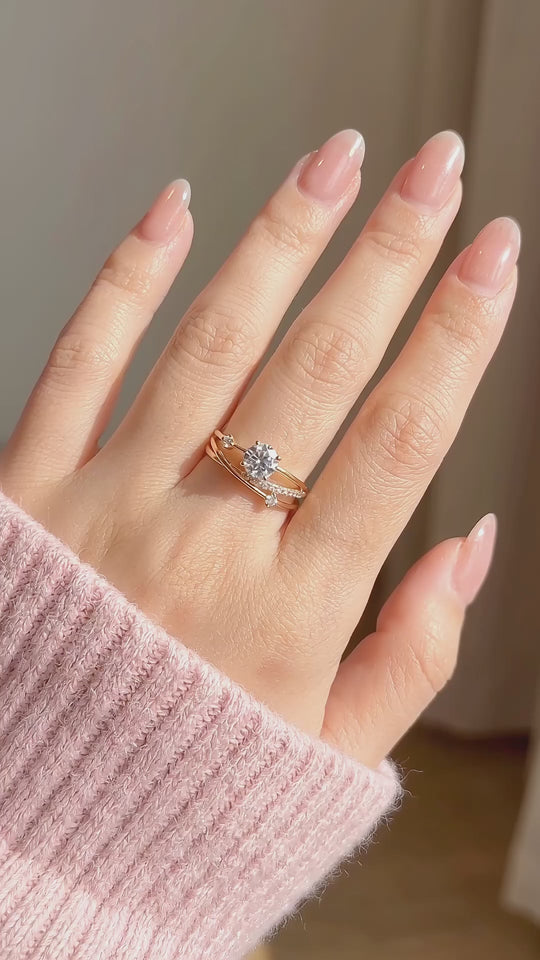Vine Moissanite Rose Gold Ring | 925 Sterling Silver | PRM7114