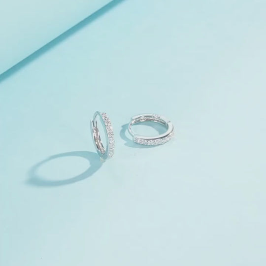 Prm8101: The Moissanite Pave Huggie Hoops