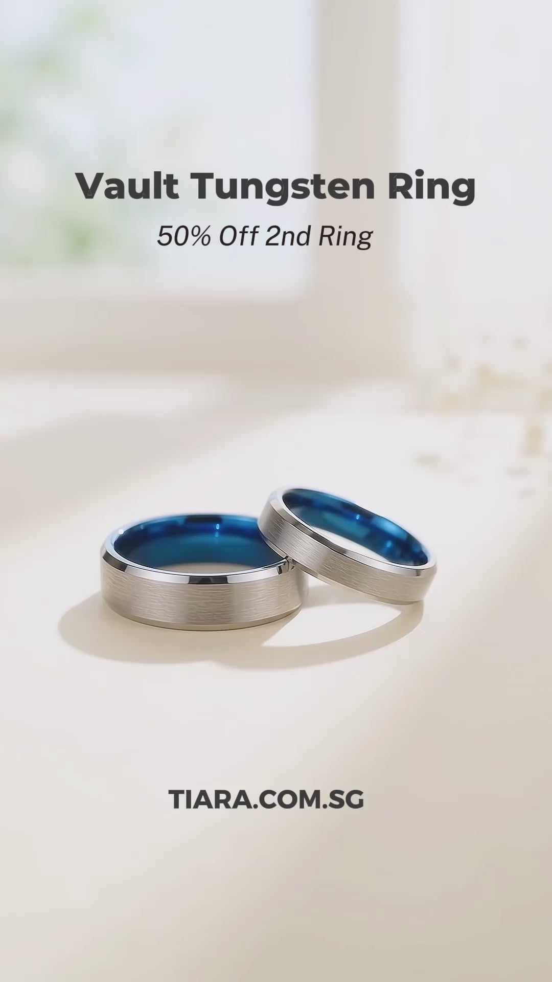 Vault | Tungsten Couple Rings | Silver Wedding Bands