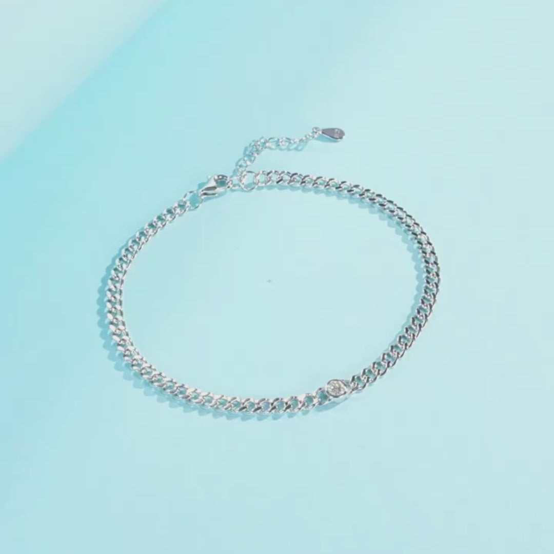 Prm9120: The Moissanite Curb Chain Bracelet