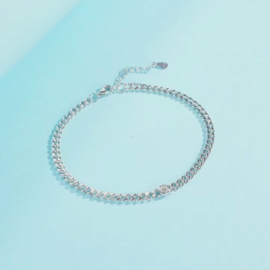 Prm9120: The Moissanite Curb Chain Bracelet
