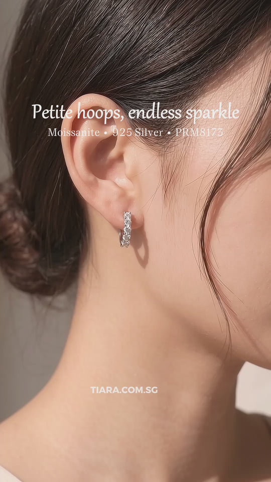 Full Set Moissanite Hoop Earrings | 925 Sterling Silver | PRM8173