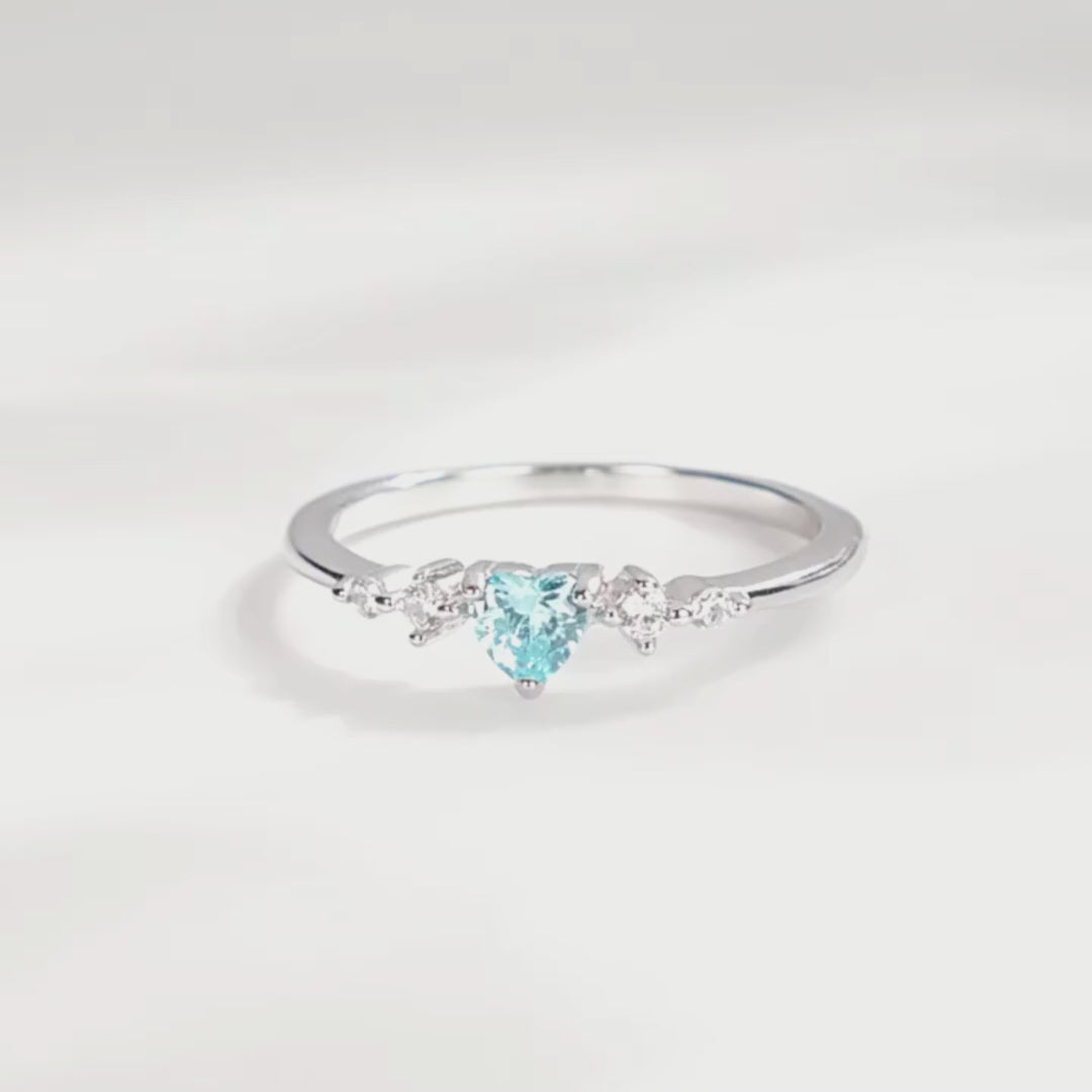 Prm7130: The Azure Heart Wishbone Ring
