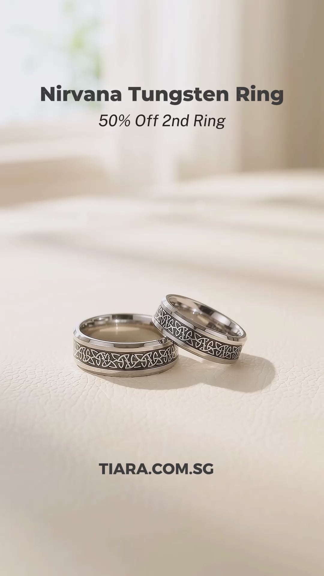 Nirvana | Tungsten Couple Rings | Silver Wedding Bands