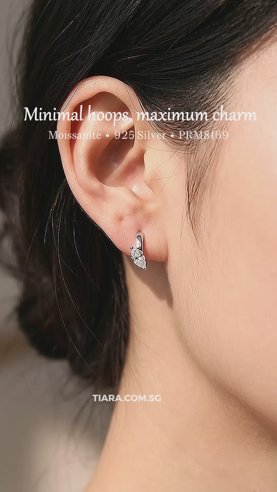 Marquise Moissanite Hoop Earrings | 925 Sterling Silver | PRM8169
