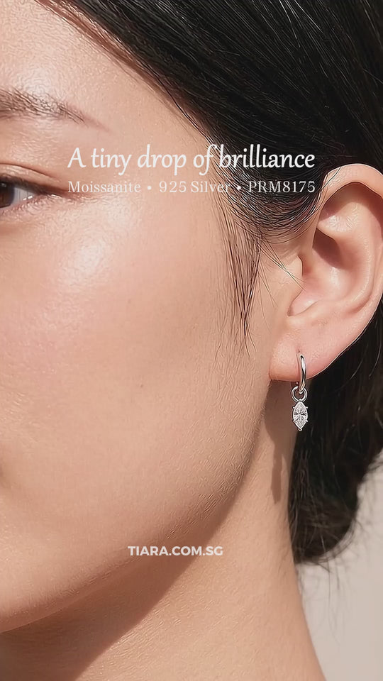 Marquise Solitaire Drop Moissanite Earrings | 925 Sterling Silver | PRM8175