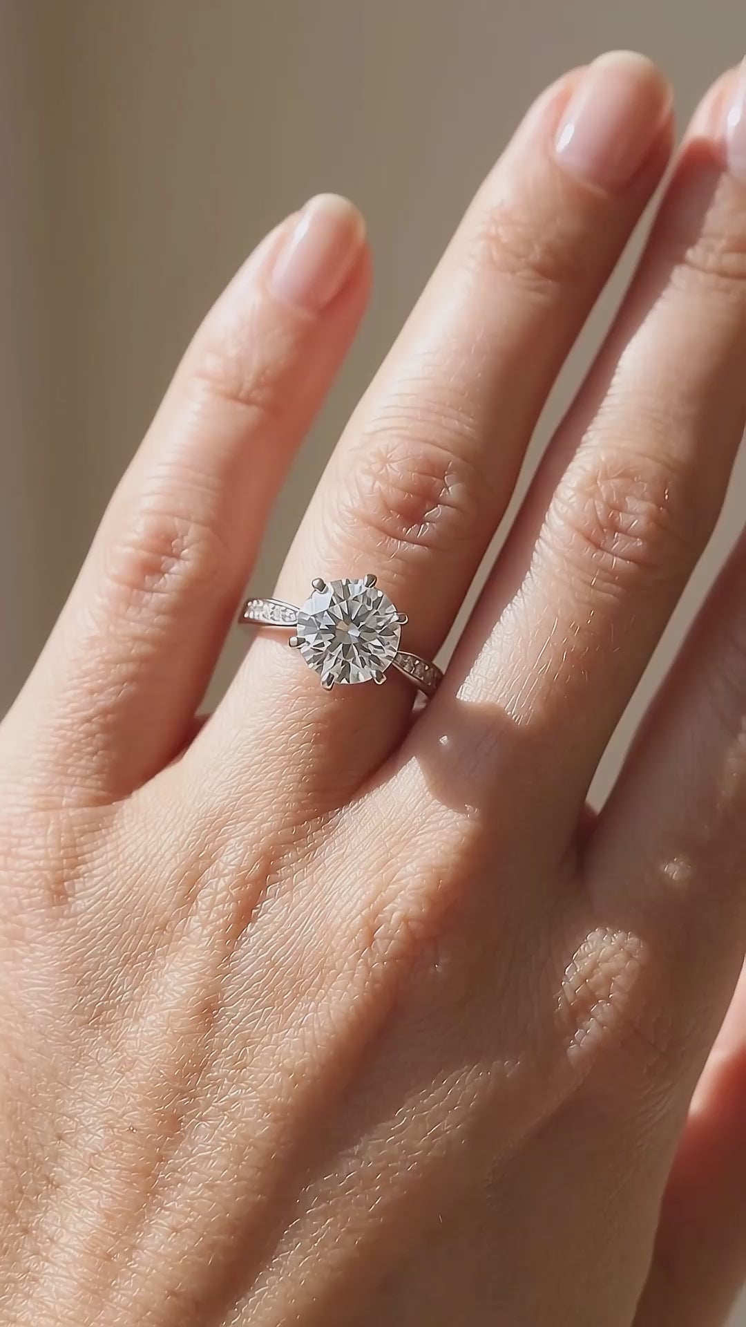 Moissanite Engagement Solitaire Ring | 925 Sterling Silver | PRM7145
