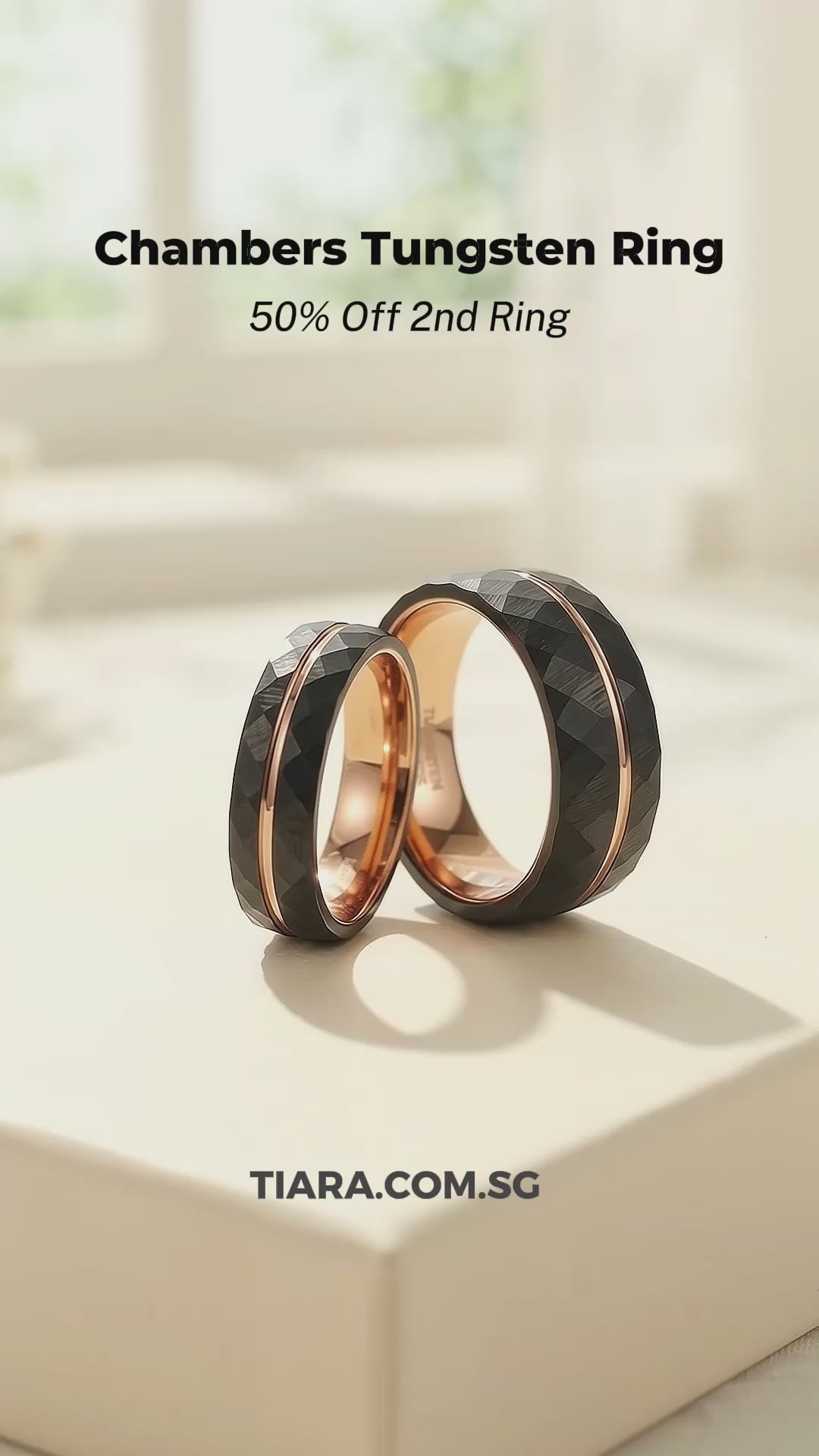 Chambers | Tungsten Couple Rings | Black Wedding Bands