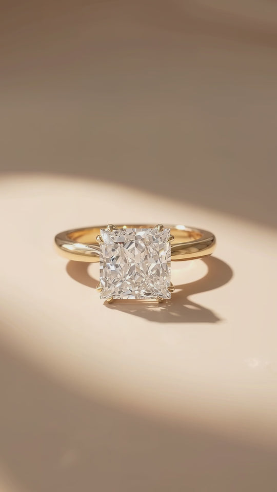 4 Carat Princess-Cut Moissanite Solitaire Ring | 925 Sterling Silver | PRM7235