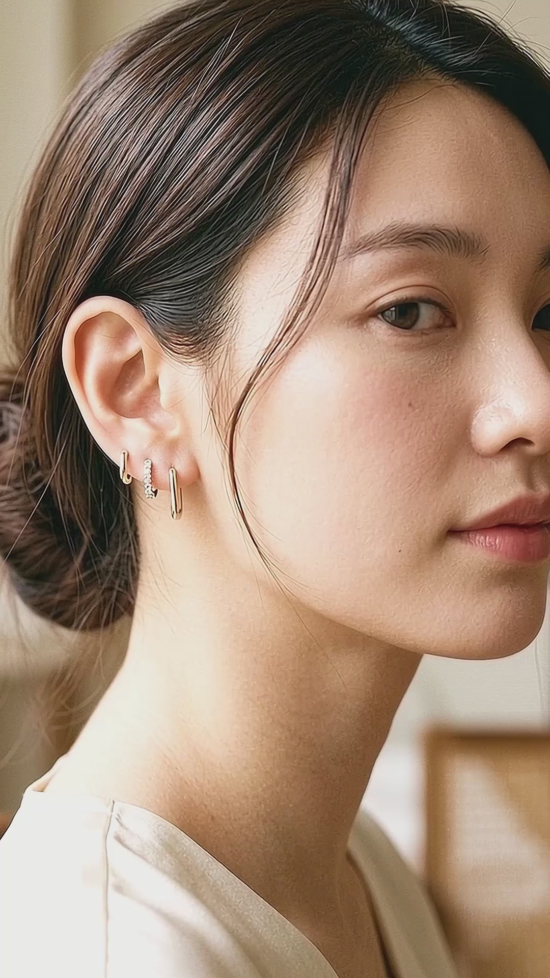 Classic Huggie, Pave Huggie and Oval Hoop Earrings Set (3 Pairs) | Luxe3778