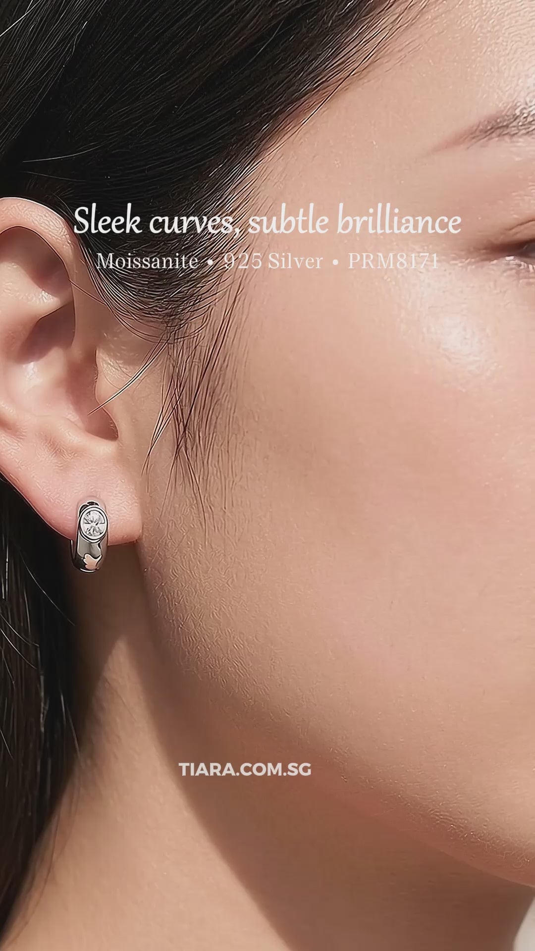 Bezel Set Moissanite Hoop Earrings | 925 Sterling Silver | PRM8171