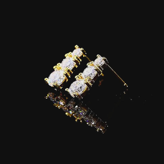 Prm8124: The Moissanite Graduated Cascade Stud Earrings