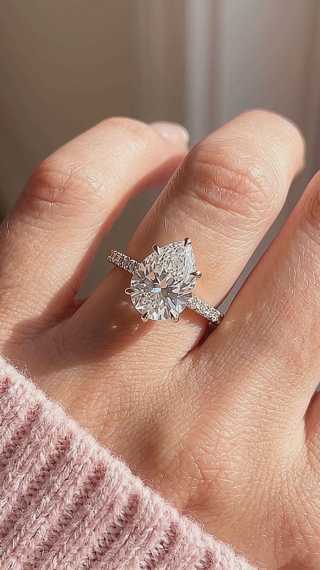 Pear-Shaped Moissanite Pavé Band Ring | 925 Sterling Silver | PRM7211