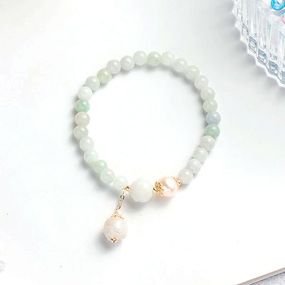 C105 - Jade Beads & Pearl Bracelet - Tiara.com.sg Singapore Jewelry & Bags