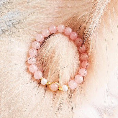 C117 - Natural Pink Crystal & Pearl Bracelet - Tiara.com.sg Singapore Jewelry & Bags