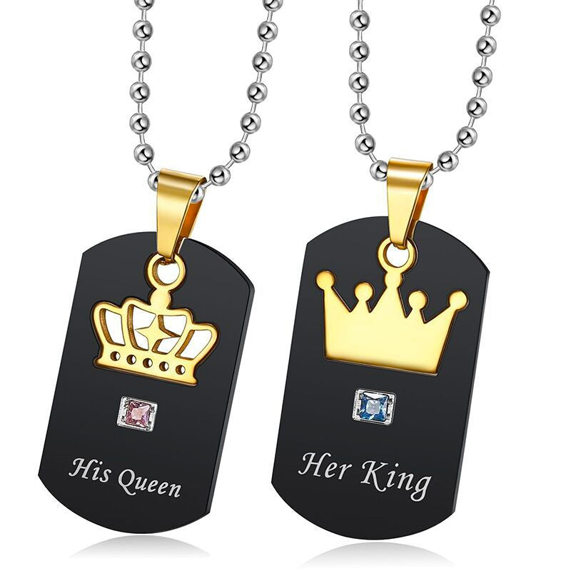 Crown Couple Necklaces Same Day Couple - Tiara.com.sg Singapore Jewelry & Bags