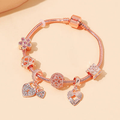 Luxe6099 - Hearts Charm Bracelet Bracelet - Tiara.com.sg Singapore Jewelry Shop