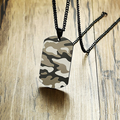 Military Tag Camouflage Necklace Necklace - Tiara.com.sg Singapore Jewelry Shop