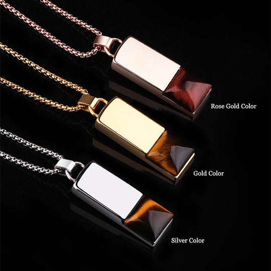 Tiger Eye Tungsten Necklace Tungsten Necklaces - Tiara.com.sg Singapore Jewelry Shop